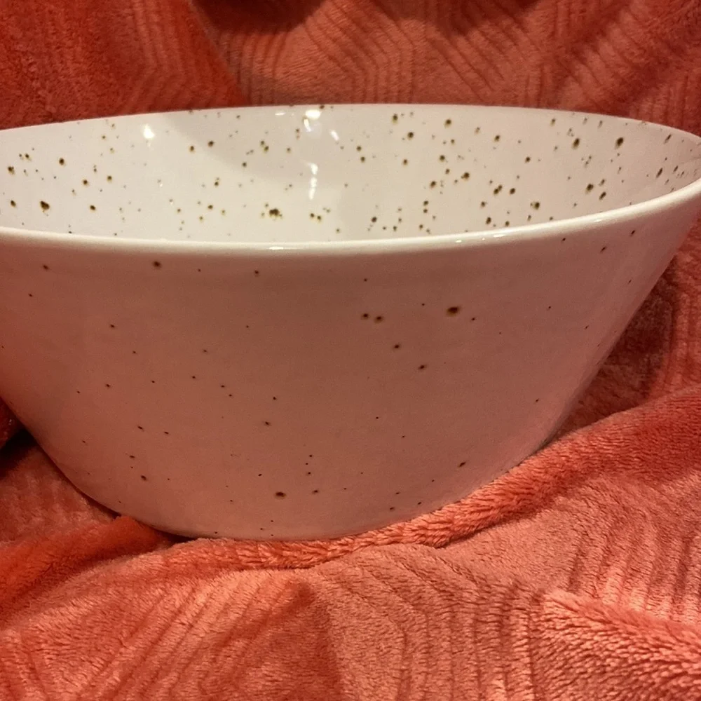 Retired Crate&Barrel Speckled Glazed Serving Bowl
